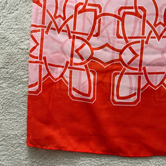 Orange and Pink Geometric Print Infinity Scarf - Picture 3 of 4